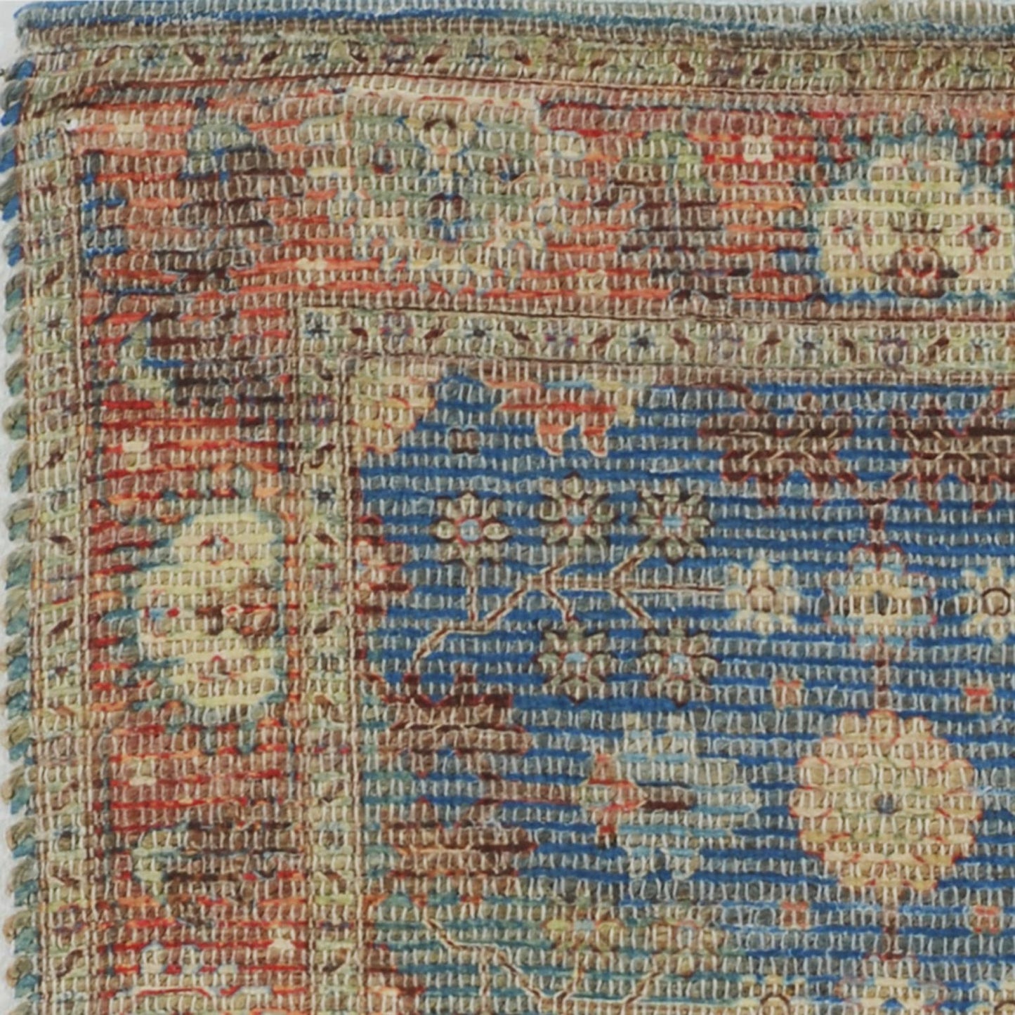 Kas Morris 2227 Blue Red Traditional Handwoven Rug