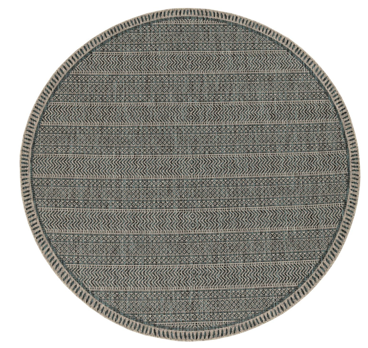 Kas Provo 5755 Teal Indoor/Outdoor Machine Woven Rug