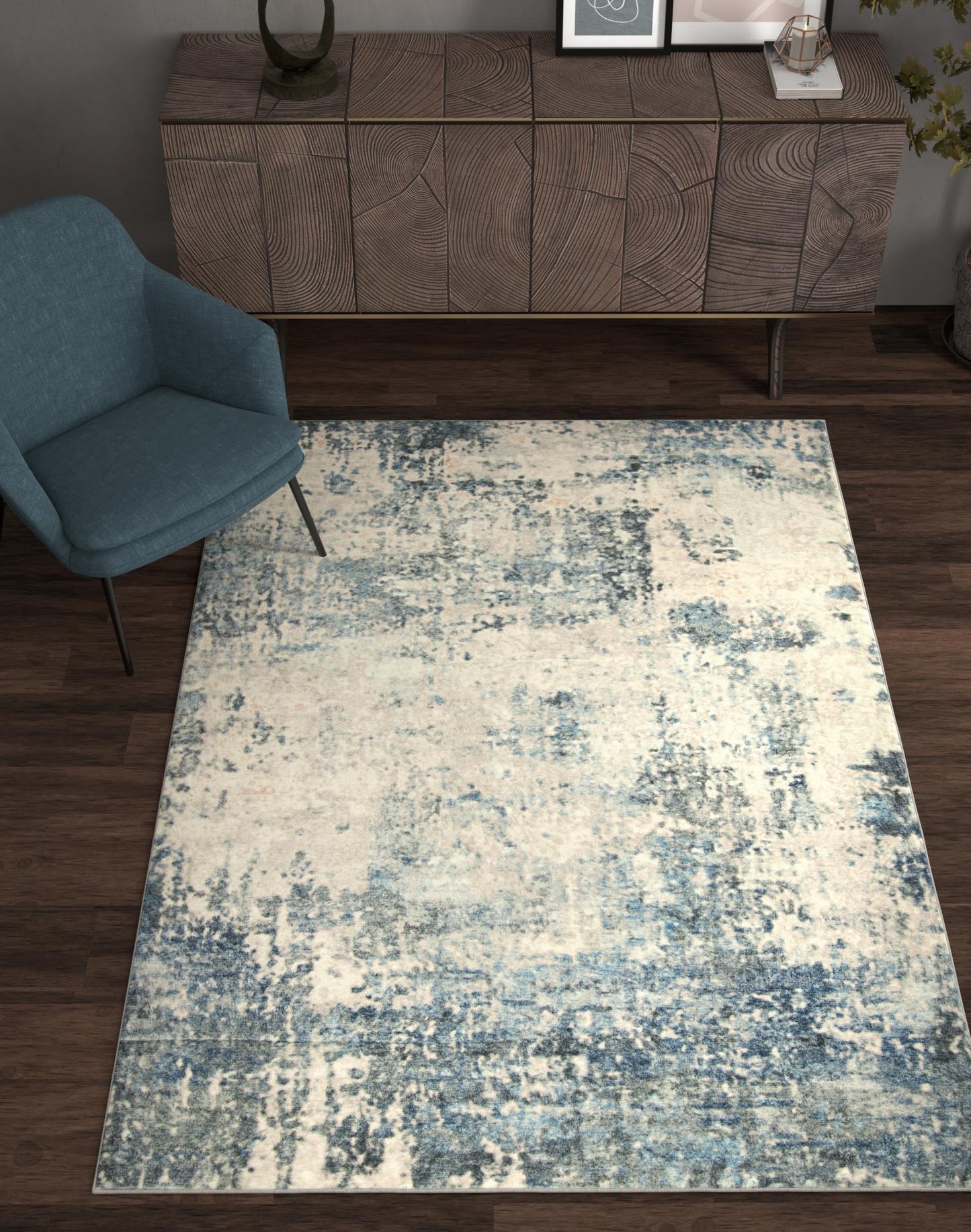 Kas Roxy 2814 Blue Transitional Machine Woven Rug