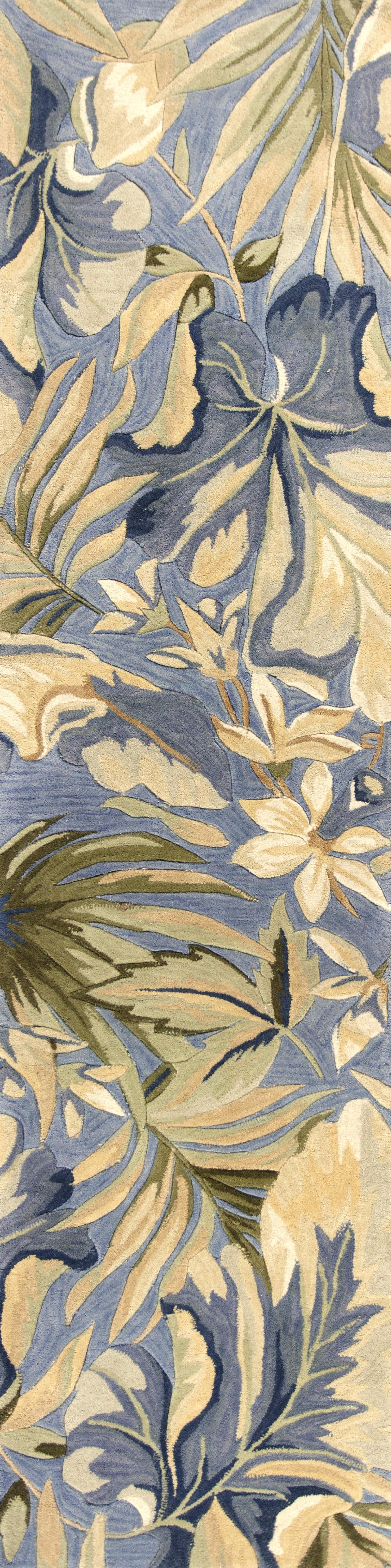 Kas Sparta 3180 Blue Florals & Tropicals Hand Tufted Rug