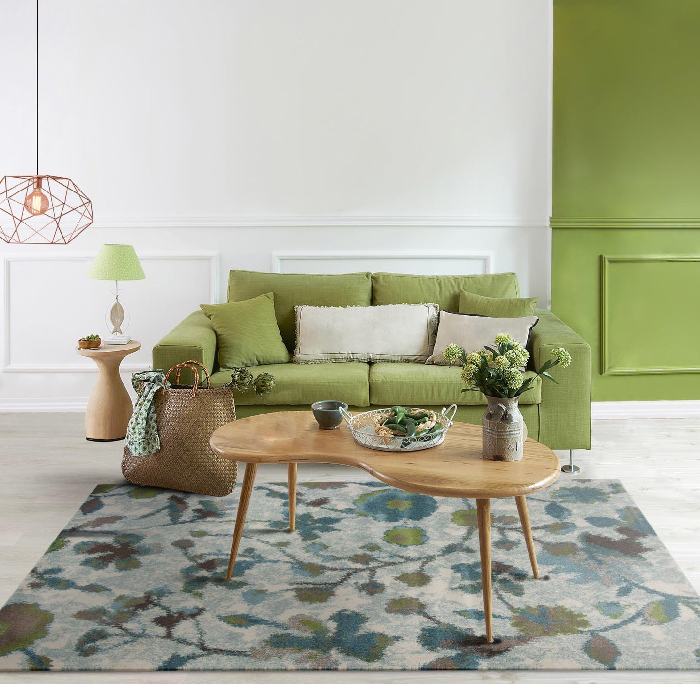 Kas Stella 6258 Teal Transitional Machine Woven Rug