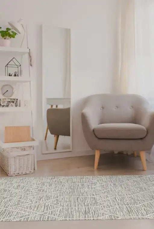 Kas Willow 1102 Ivory Grey Transitional Machine Woven Rug