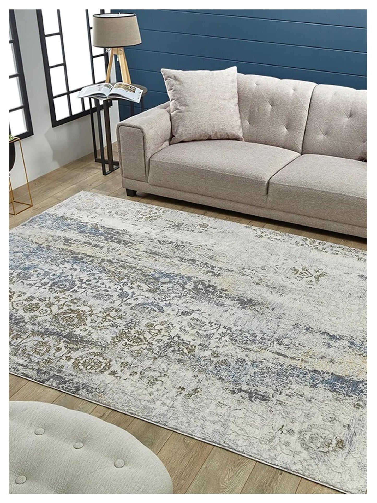 KAS Preston 8107 Ivory Blue Transitional Machinemade Rug - Rugs - KAS - Atlanta Designer Rugs