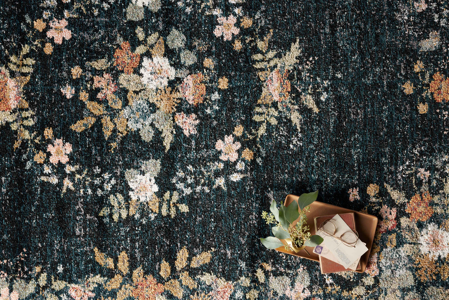 Rifle Paper Co. x Loloi Laurel Navy Transitional