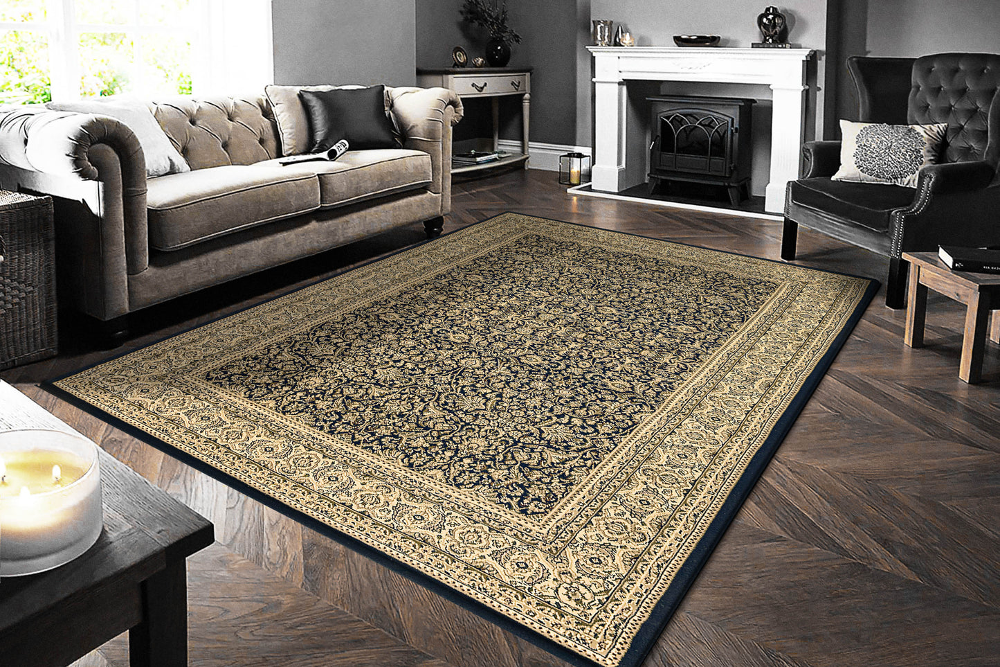 Dynamic Rugs Legacy 58004 Black Traditional Machine-Made Rug