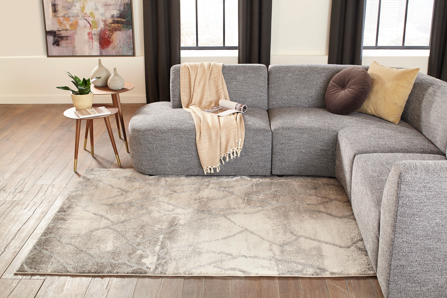 Momeni Matrix Grey Modern