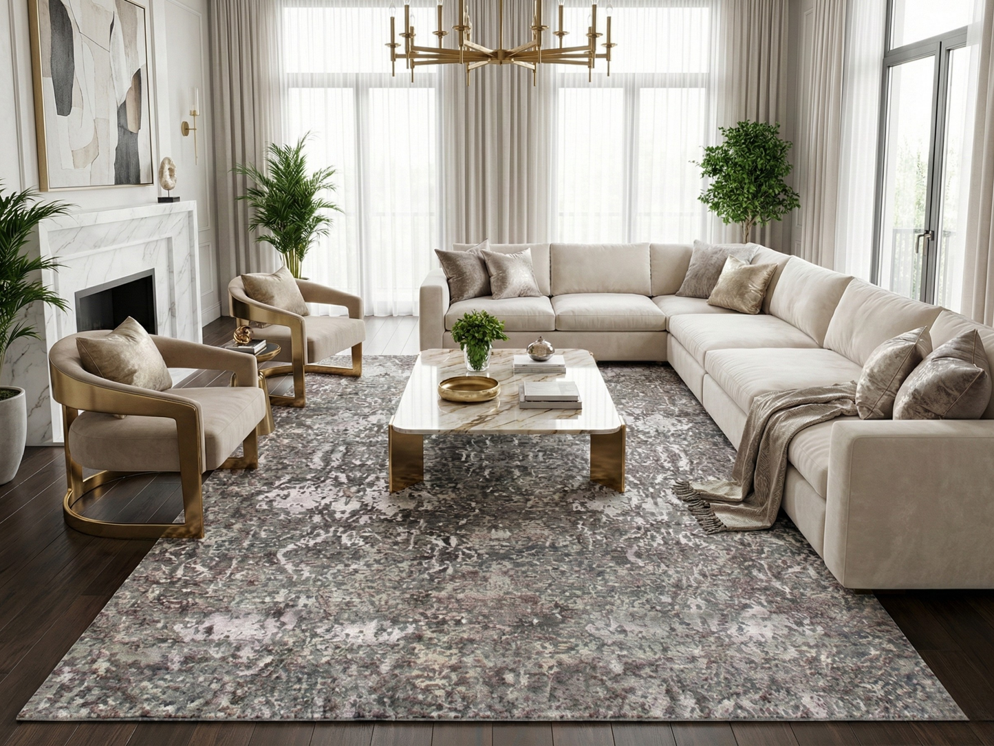 Artisan Mary Grey Lt.Lilac Contemporary Knotted Rug