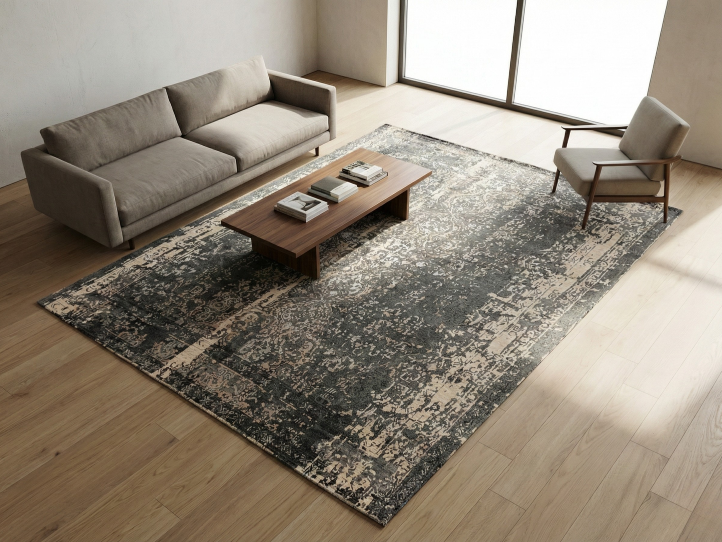 Artisan Mary Dk.Grey Contemporary Knotted Rug