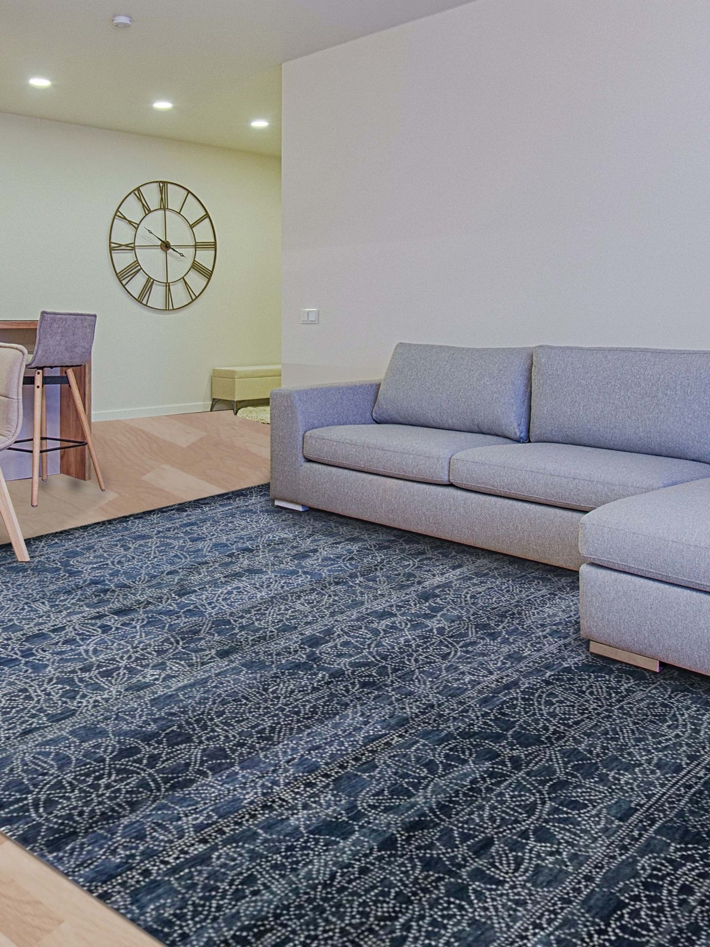 Artisan Mary Indigo Contemporary Knotted Rug - Rugs - Artisan - Atlanta Designer Rugs