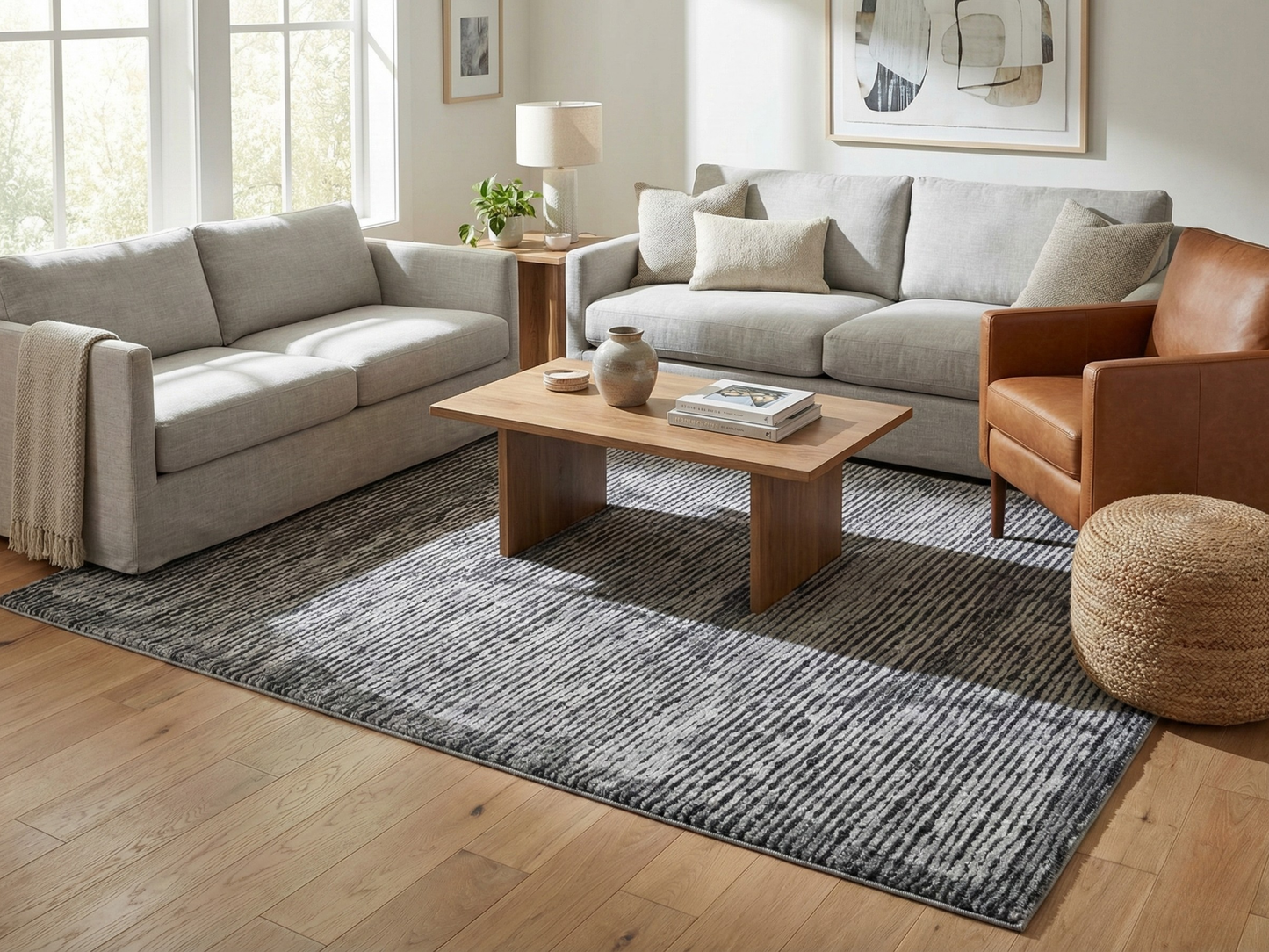 Artisan Mary Grey Contemporary Knotted Rug