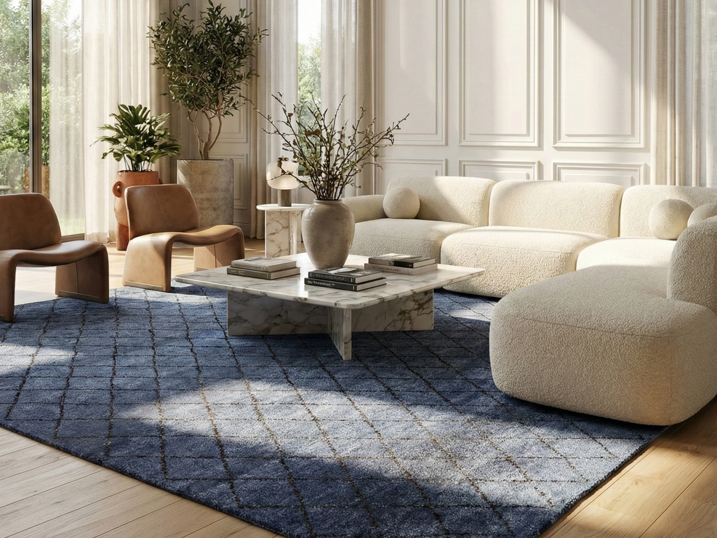 Artisan Marion Navy Transitional Knotted Rug