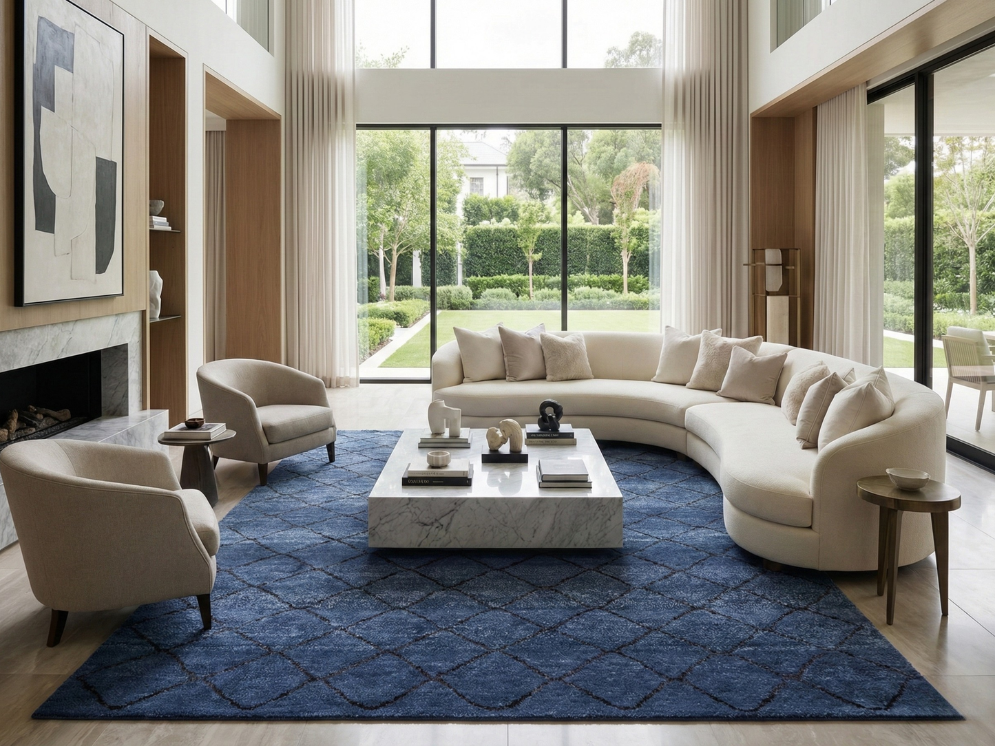 Artisan Marion Navy Transitional Knotted Rug