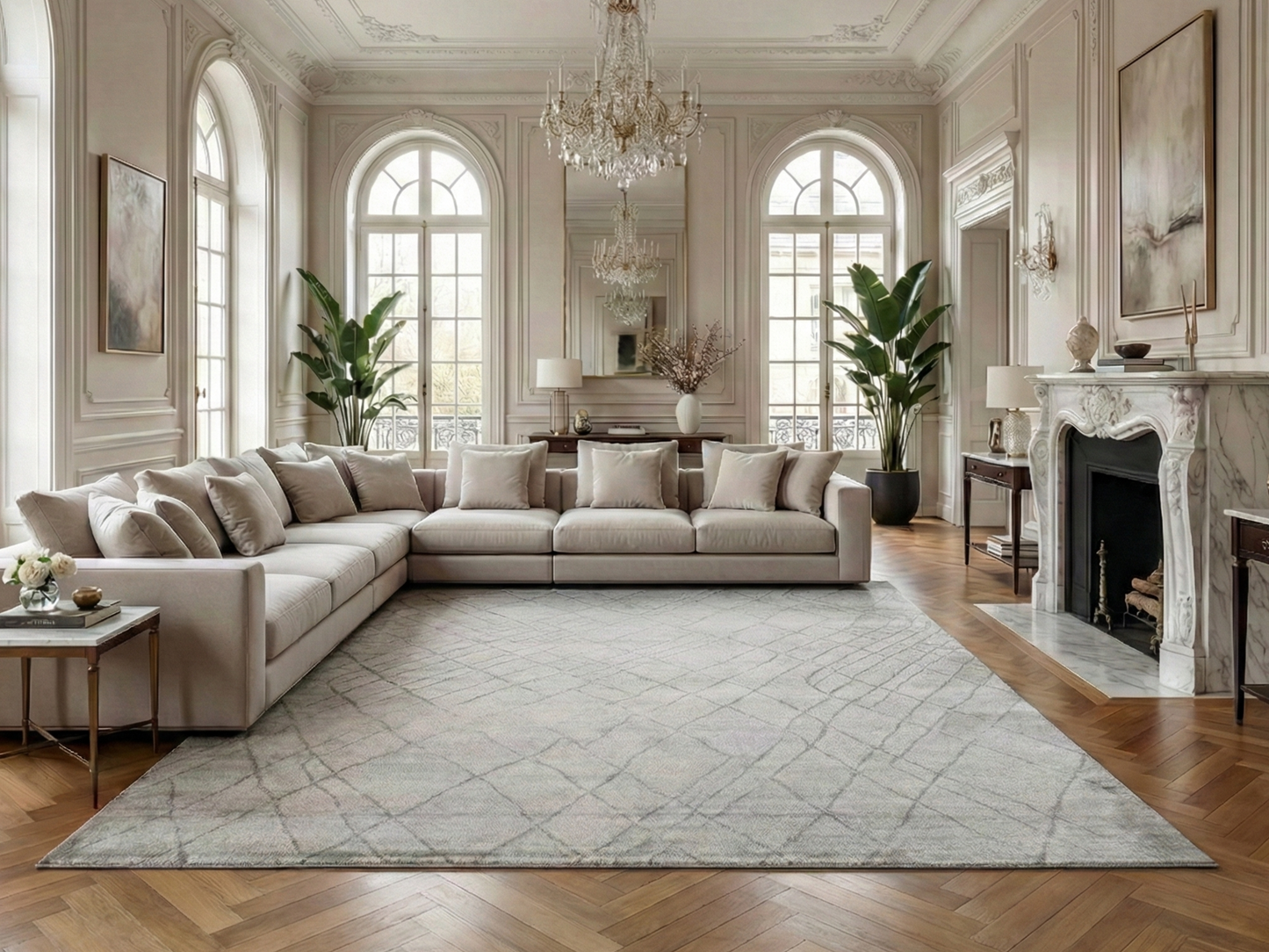 Artisan Marion Silver Transitional Knotted Rug