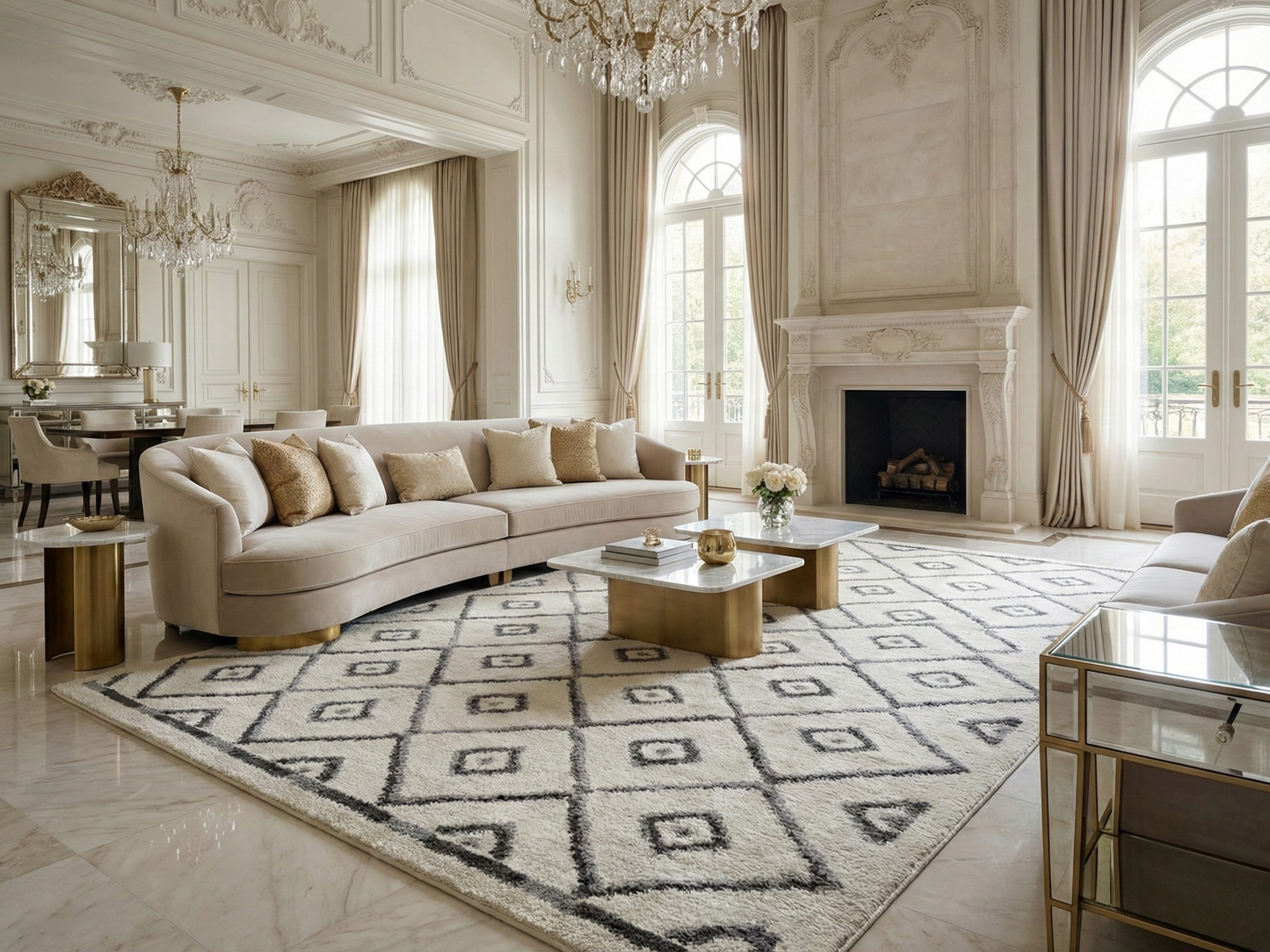 Artisan Marion Ivory Grey Transitional Knotted Rug
