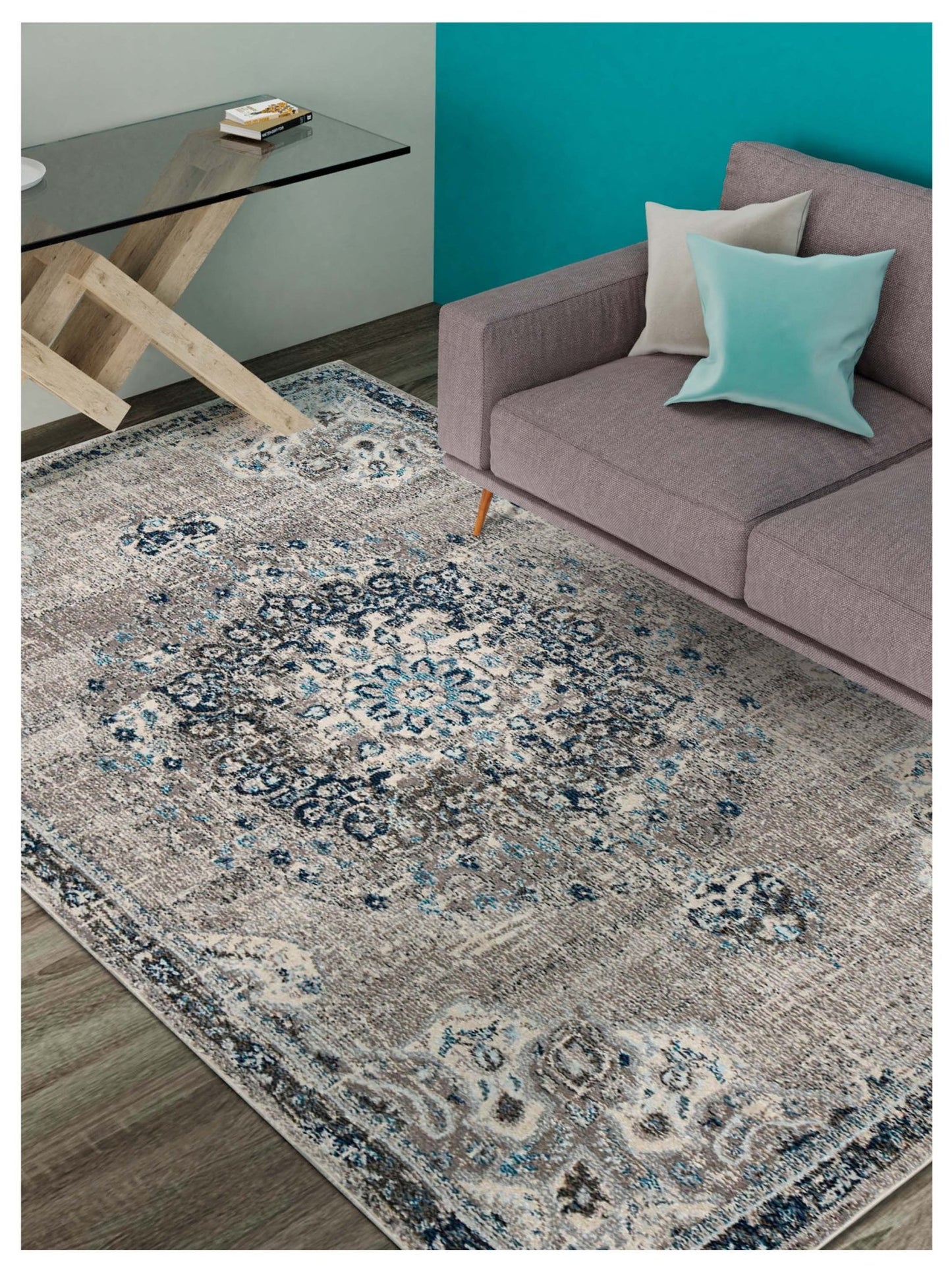 Limited Mortlake MOR - 251 TEAL Traditional Machinemade Rug - Rugs - Limited - Atlanta Designer Rugs