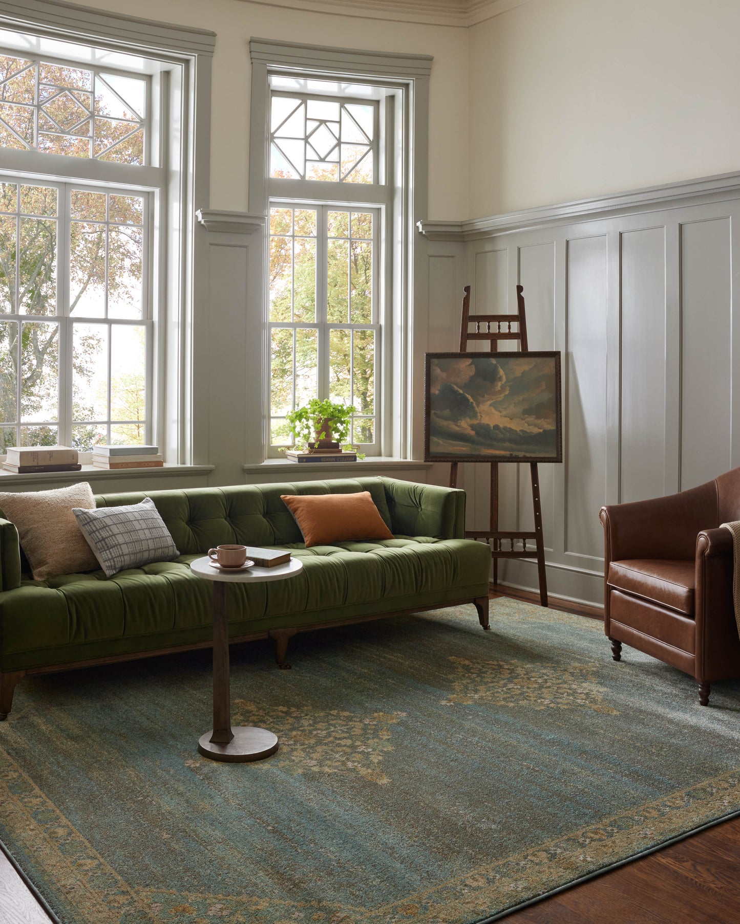 Magnolia Home by Joanna Gaines x Loloi Mona Aqua Wheat Traditional