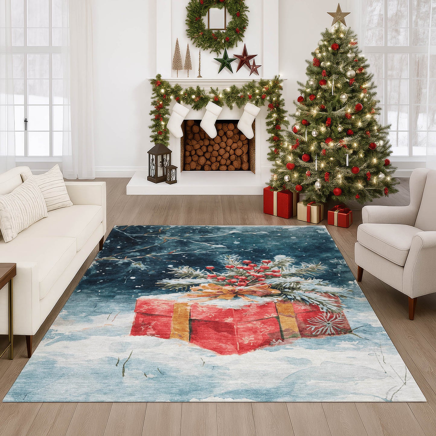 Dalyn Rugs Merry & Bright Blue Holiday