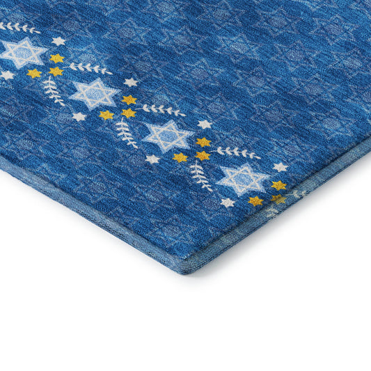 Dalyn Rugs Merry & Bright Blue Hanukkah
