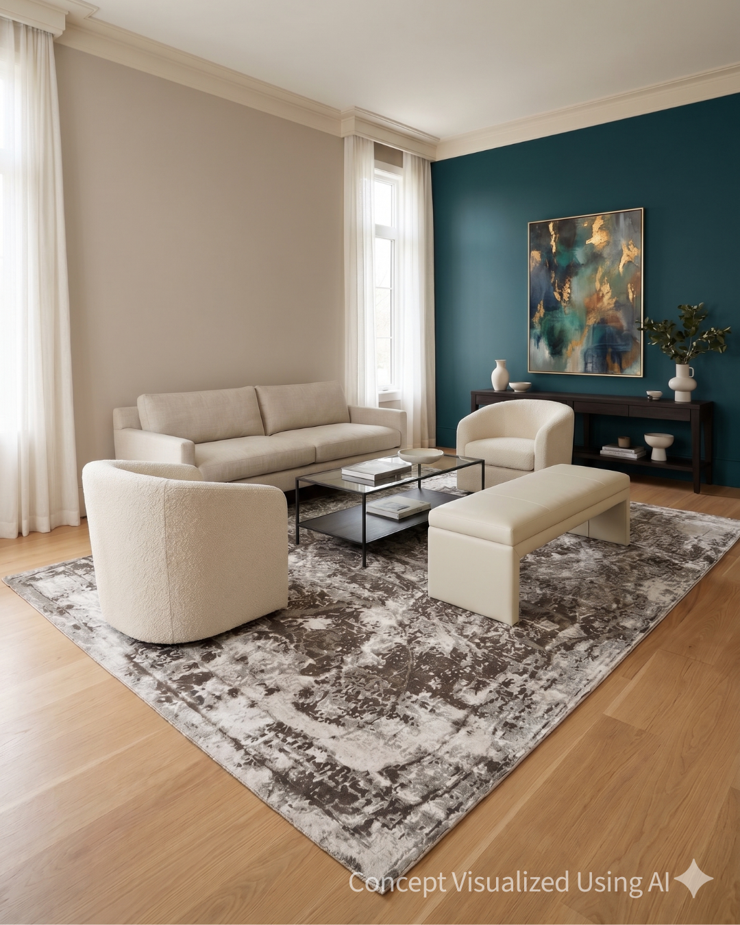 Artisan Mary Beige Brown Contemporary Knotted Rugs for Livingroom