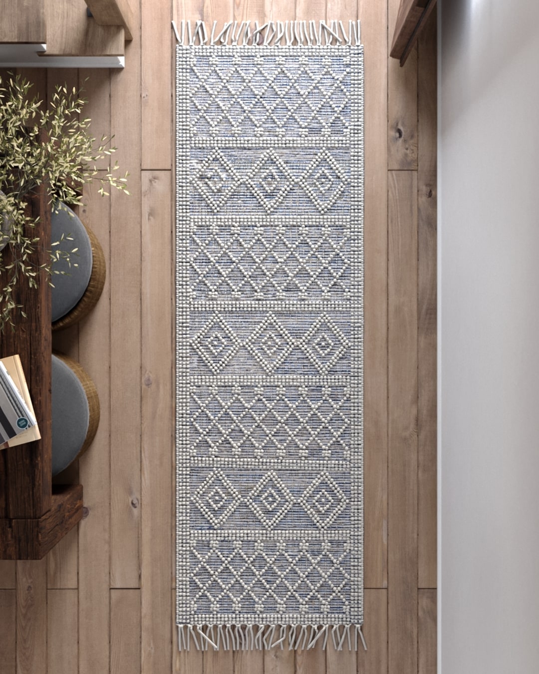 Momeni Boulder BOU-4 Blue Contemporary Hand Woven Rug