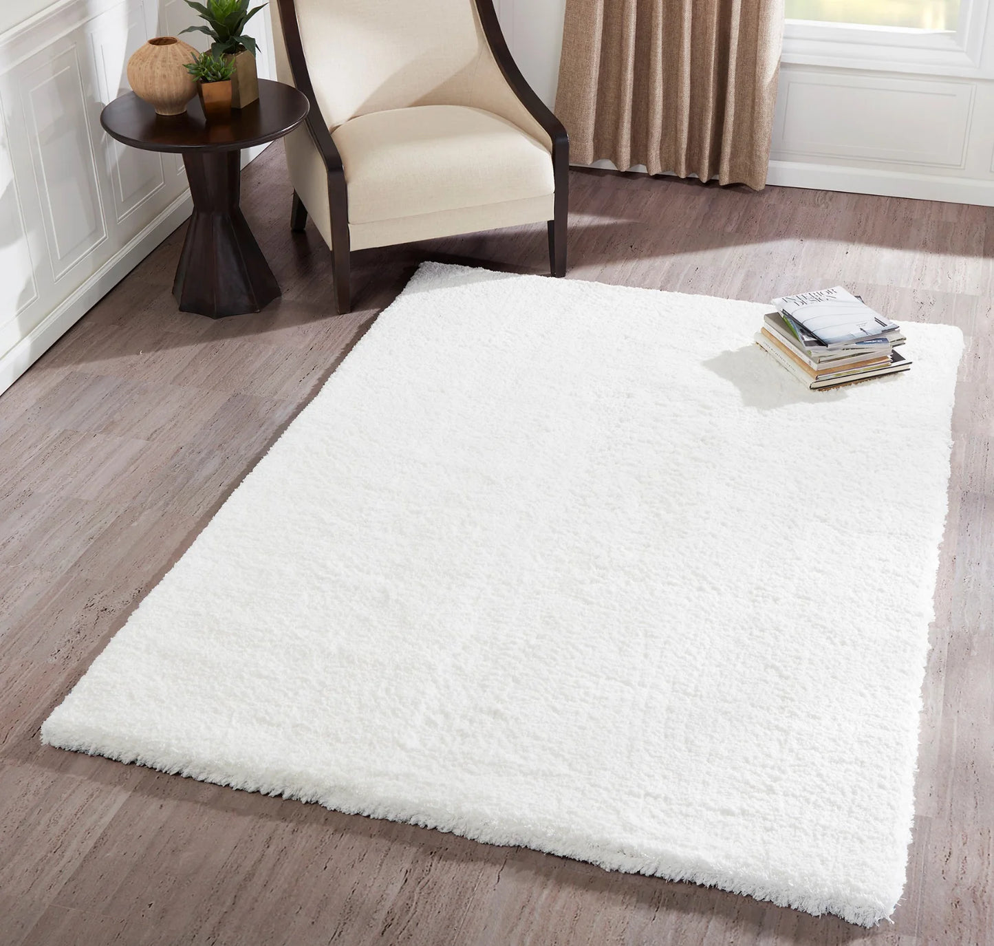 Momeni Velvet Shag VS-01 White Modern Hand Hooked Rug