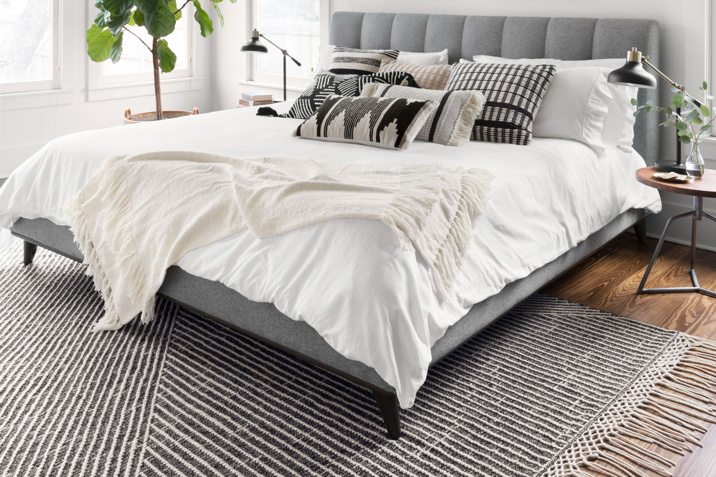 Magnolia Home by Joanna Gaines x Loloi Newton Charcoal Ivory Contemporary