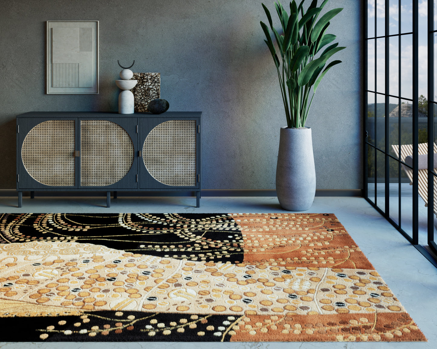 Momeni New Wave Black Contemporary