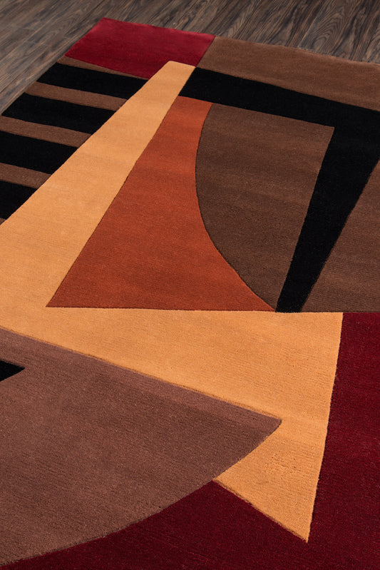 Momeni New Wave Pomegranate Contemporary