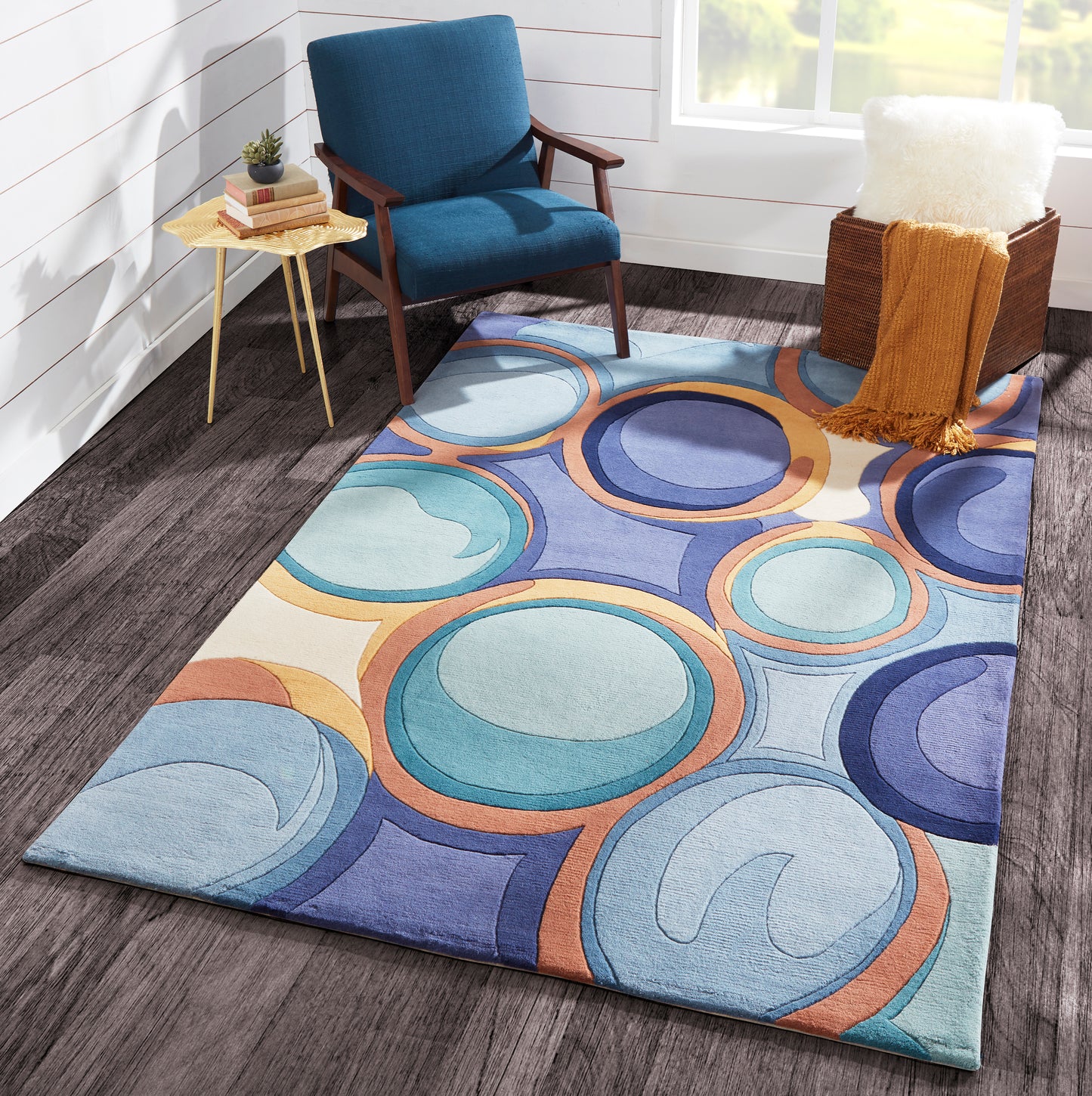 Momeni New Wave Blue Contemporary