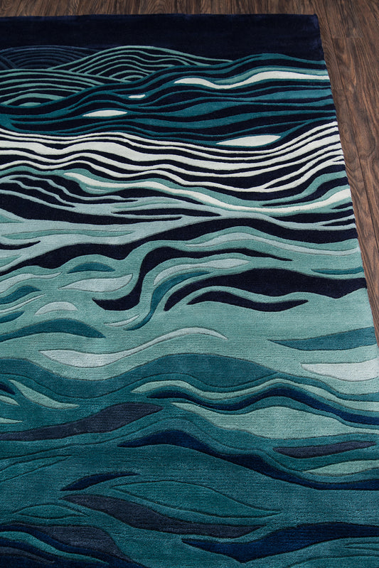 Momeni New Wave Navy Contemporary