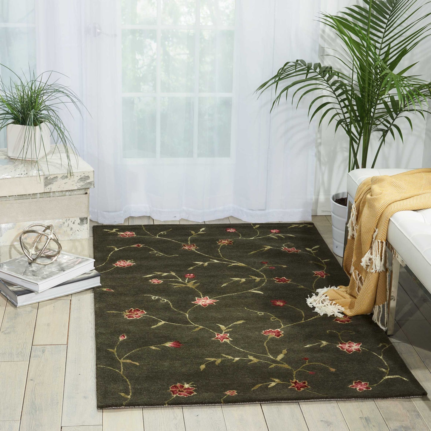 Nourison Home Modern Elegance LH03 Teal Grey Transitional Tufted Rug