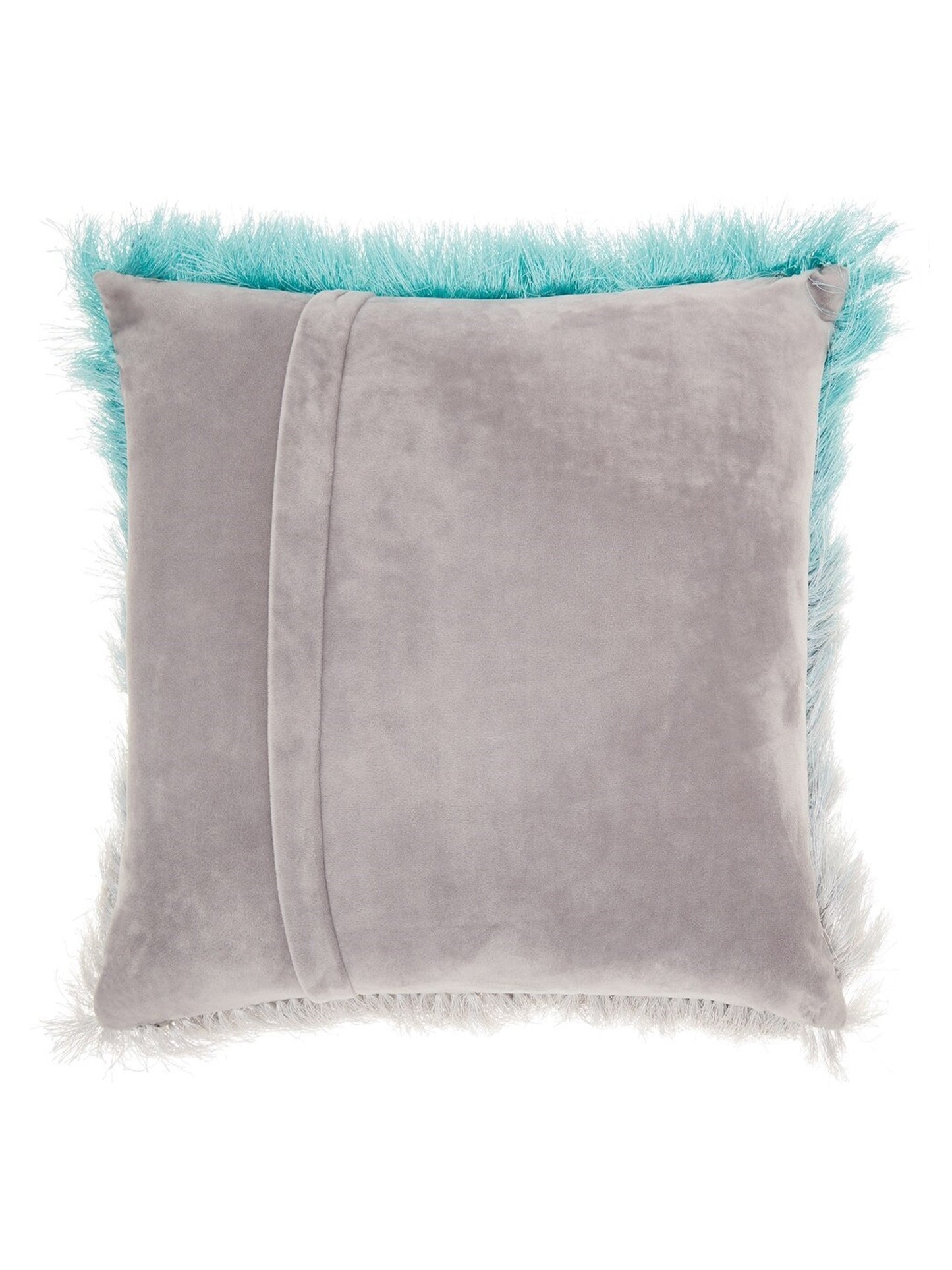 Mina Victory Illusion Shag TR011 Turquoise Silver Shag Cushion Rug