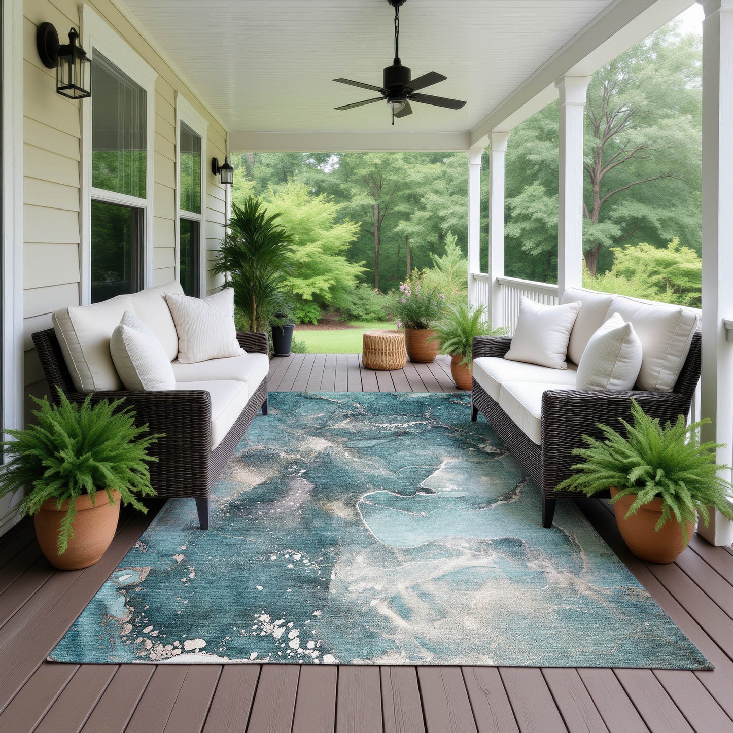 Dalyn Rugs Odyssey Teal Transitional