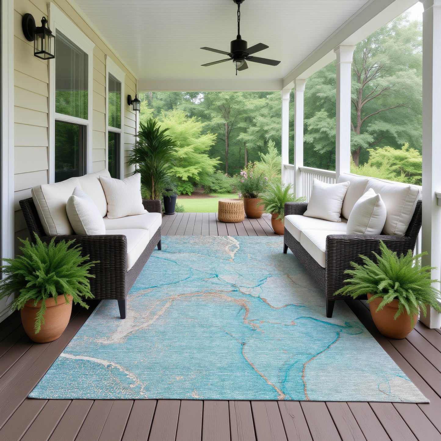 Dalyn Rugs Odyssey Teal Transitional