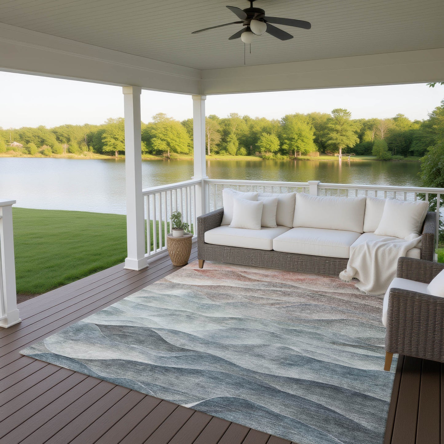 Dalyn Rugs Pacifica Teal Transitional