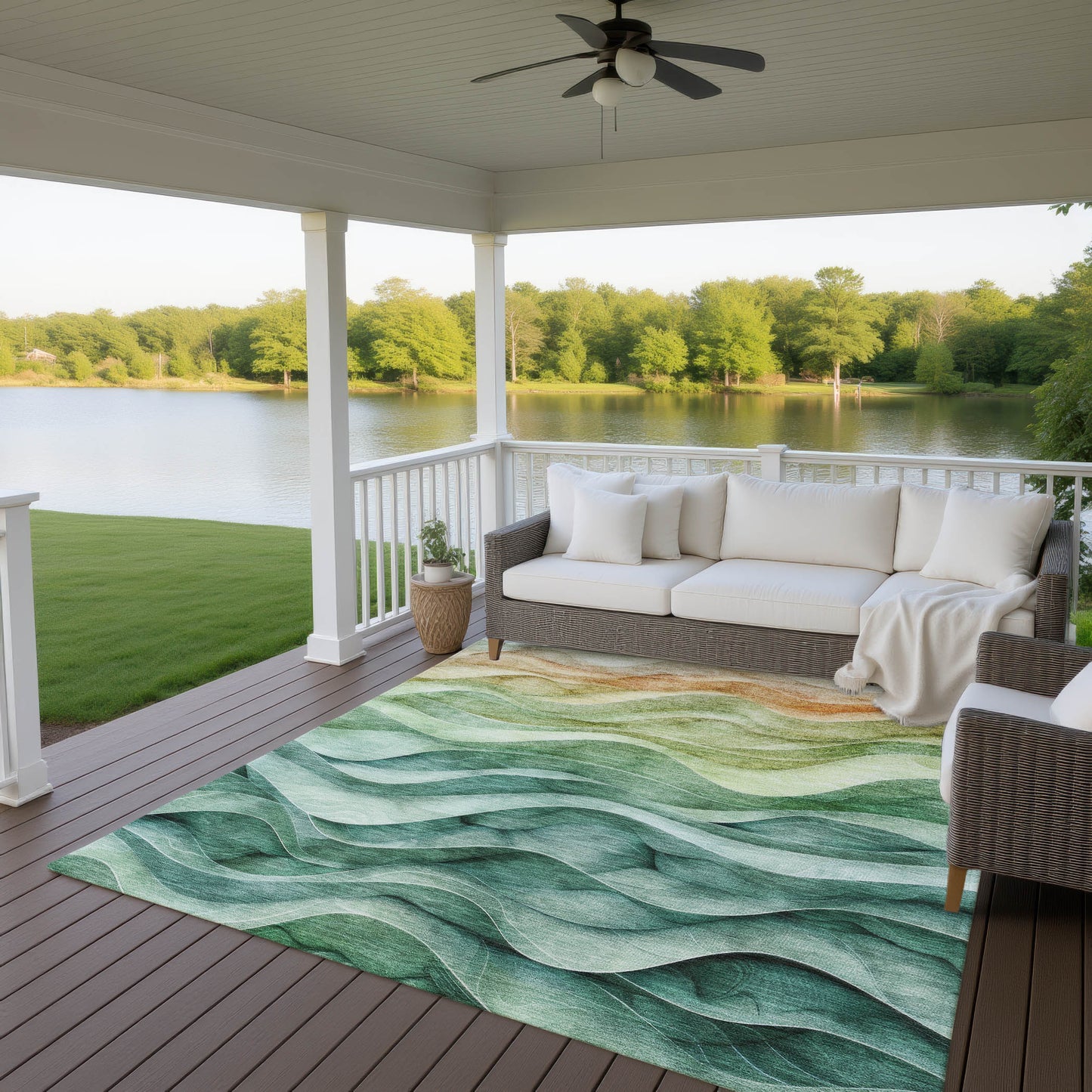 Dalyn Rugs Pacifica Teal Transitional