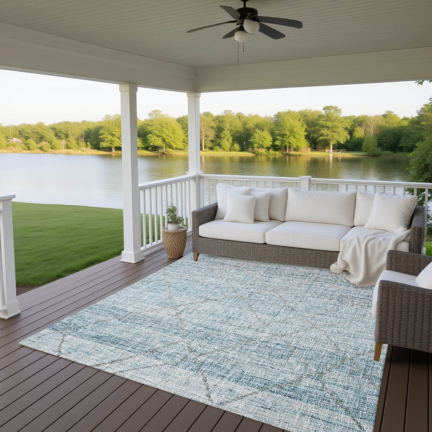 Dalyn Rugs Portico Teal Transitional