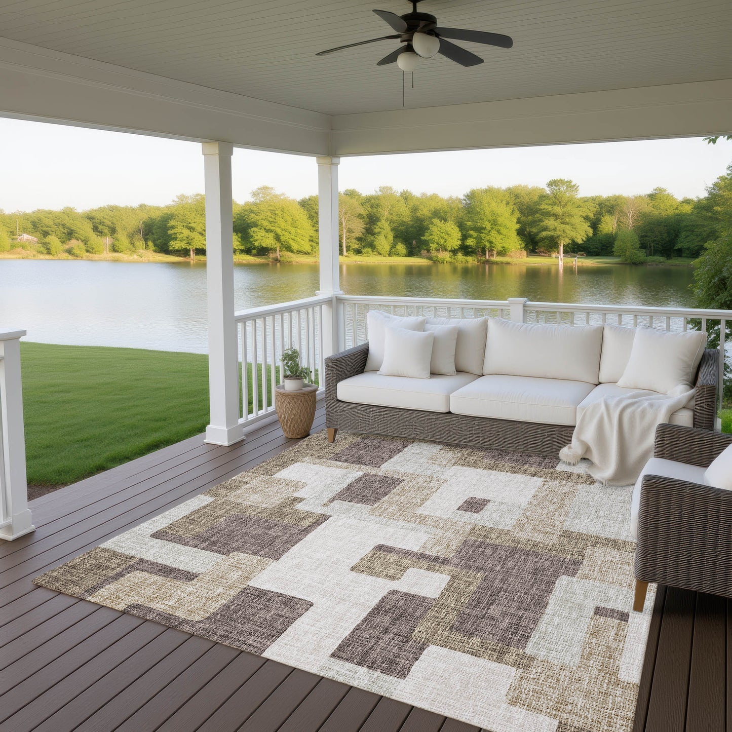 Dalyn Rugs Portico Brown Transitional