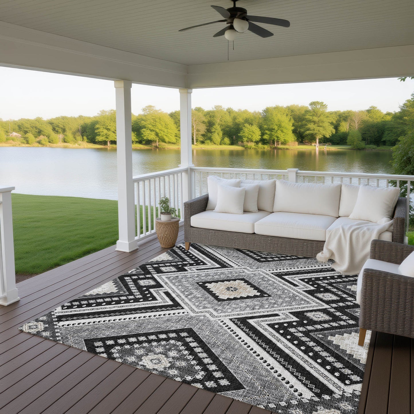 Dalyn Rugs Portico Black Transitional