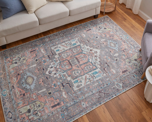 Feizy Percy Gray Multi Transitional/Bohemian & Eclectic/Casual