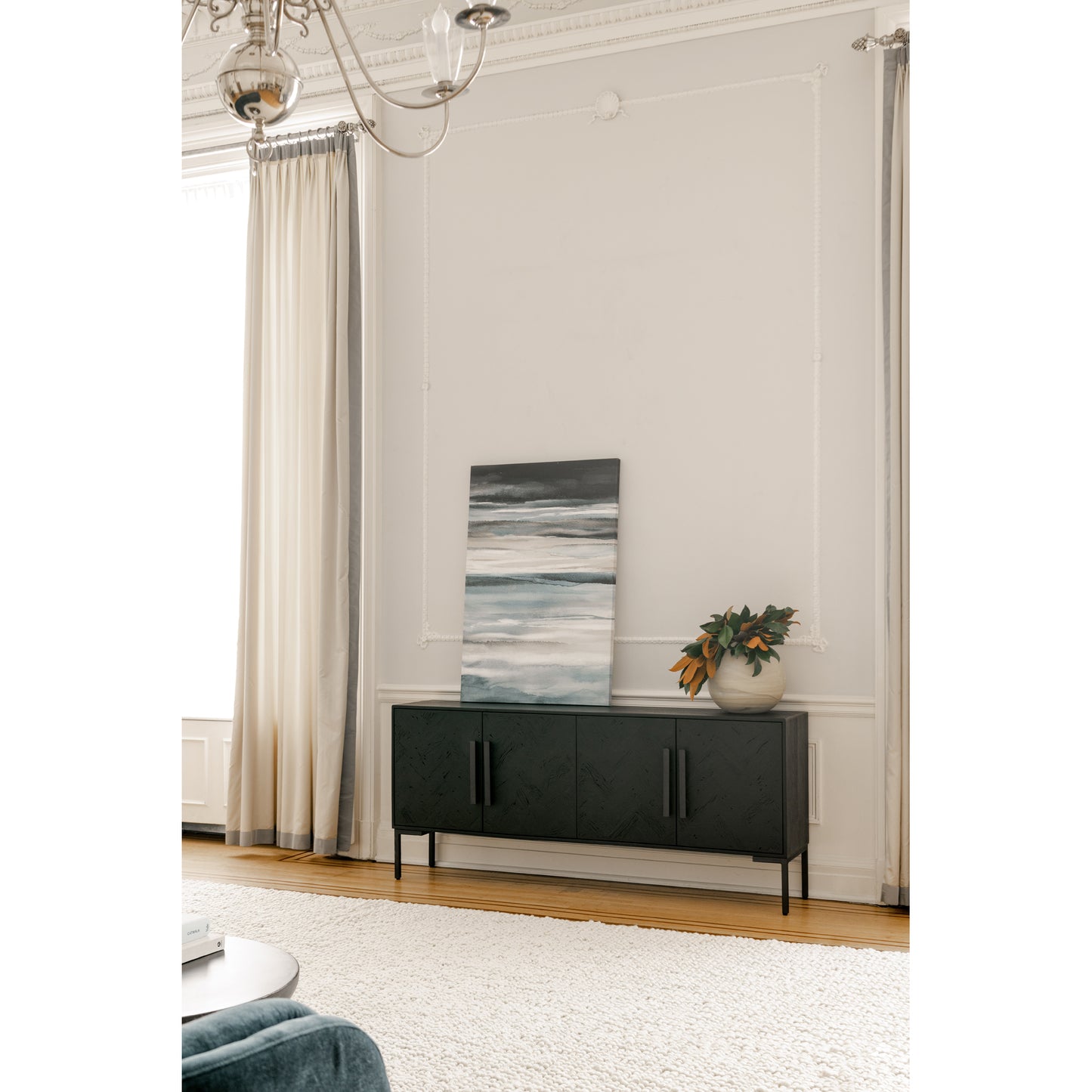 Moes Home Sideboards Fishbone Black Rustic Furniture