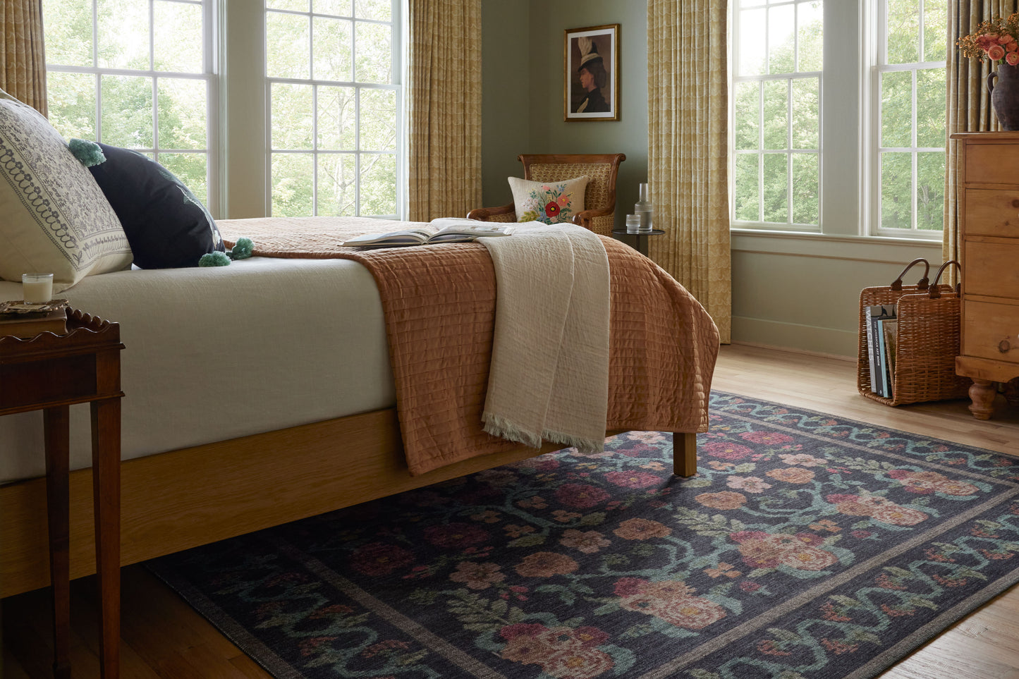 Rifle Paper Co. x Loloi Rosa Black Traditional