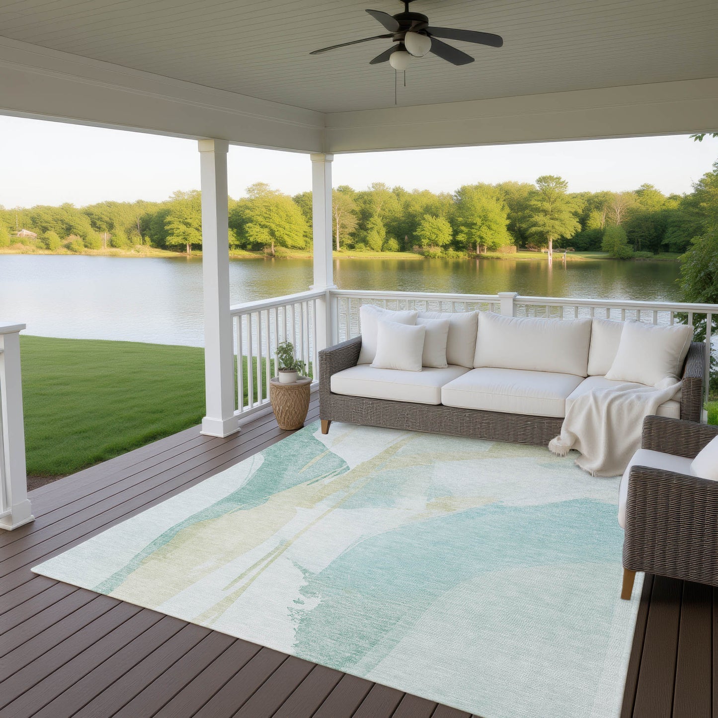 Dalyn Rugs Ravenna Teal Transitional