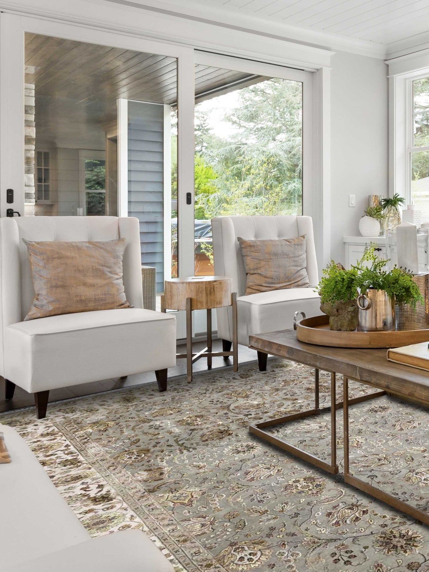 Artisan Rachel Lt.Blue Grey Ivory Traditional Knotted Rug - Rugs - Artisan - Atlanta Designer Rugs