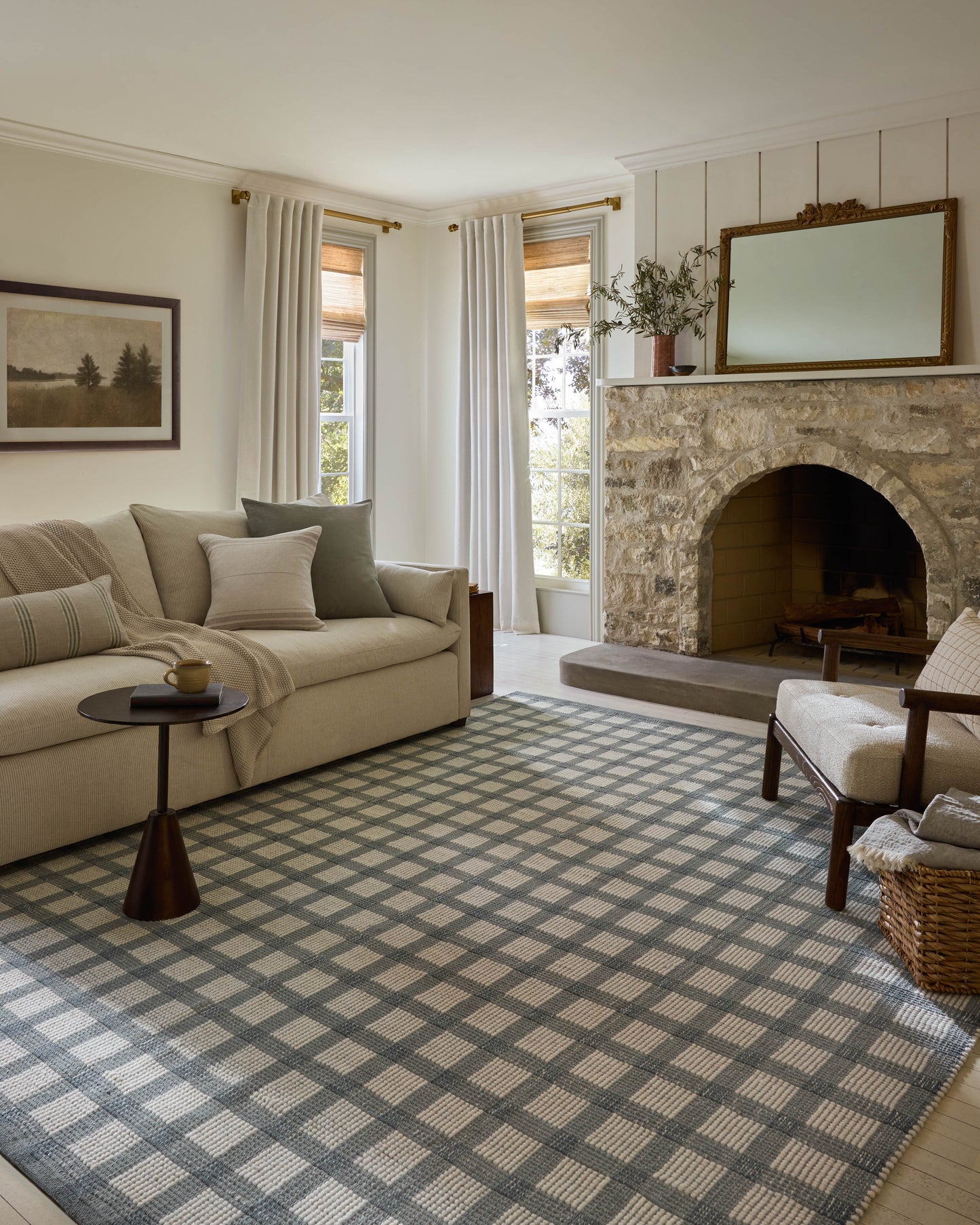 Magnolia Home by Joanna Gaines x Loloi Ryder Blue Ivory Transitional