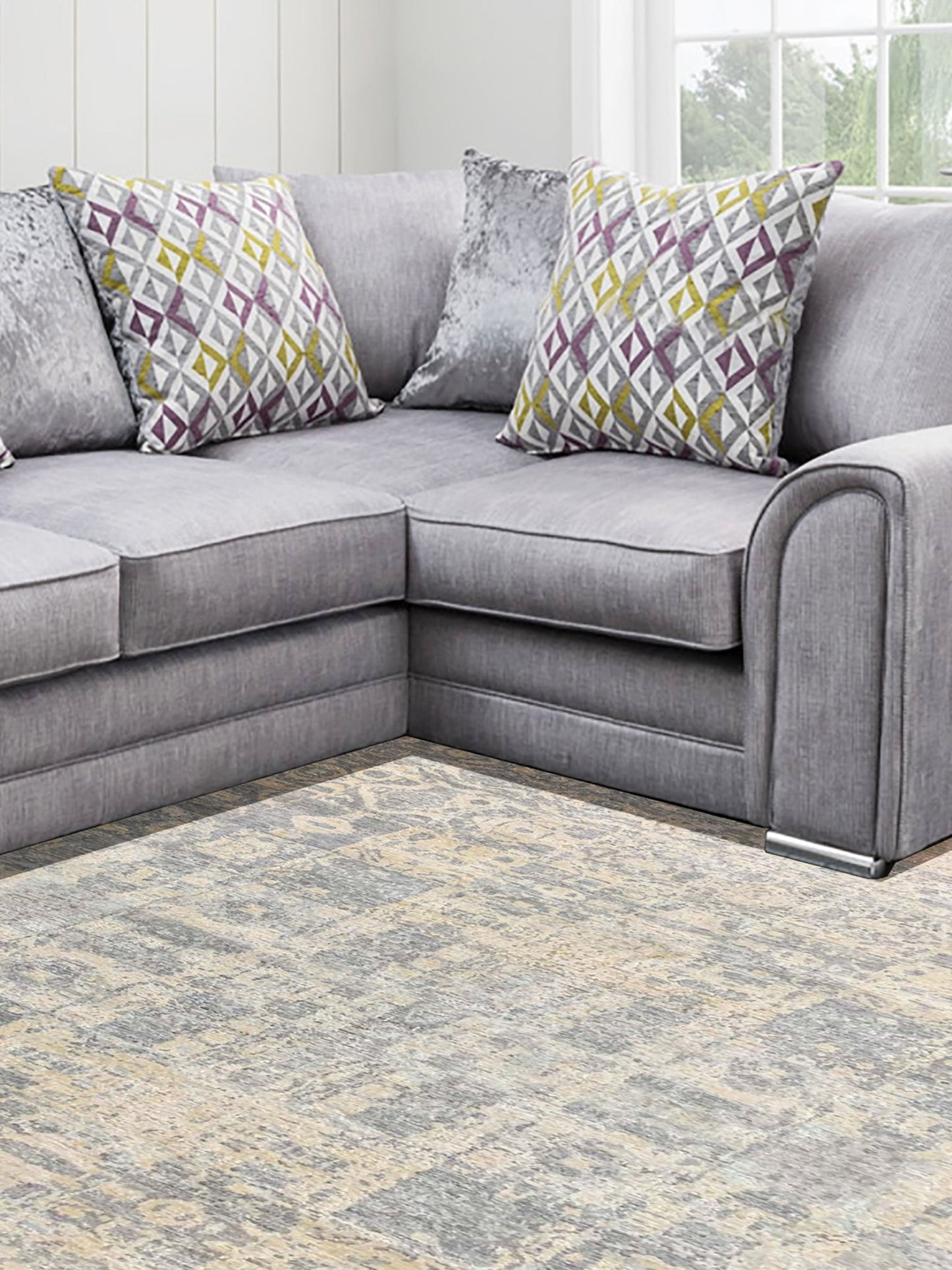 Artisan Pamela Lt.Gold Lt.Grey Transitional Knotted Rug - Rugs - Artisan - Atlanta Designer Rugs