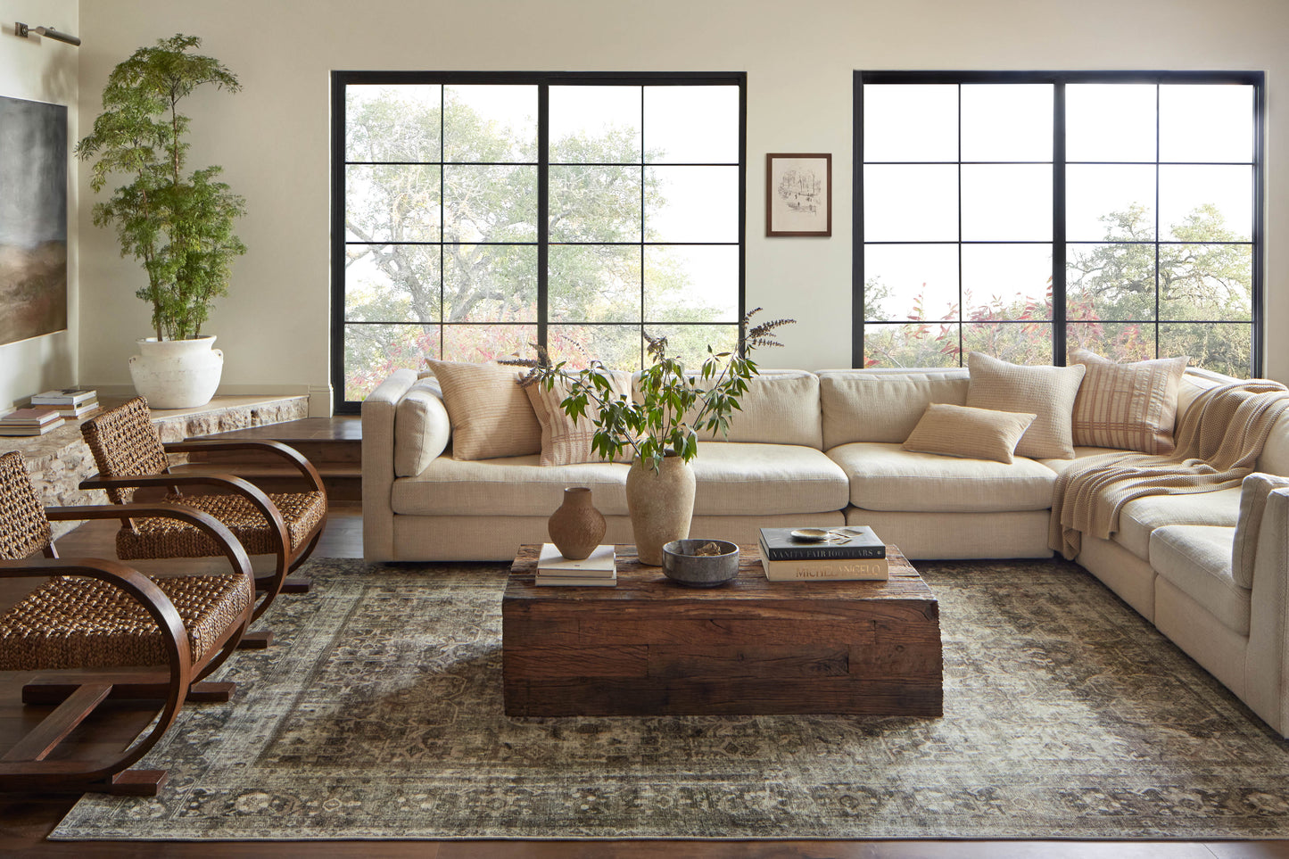 Magnolia Home by Joanna Gaines x Loloi Sinclair Pebble Taupe Machine Washable