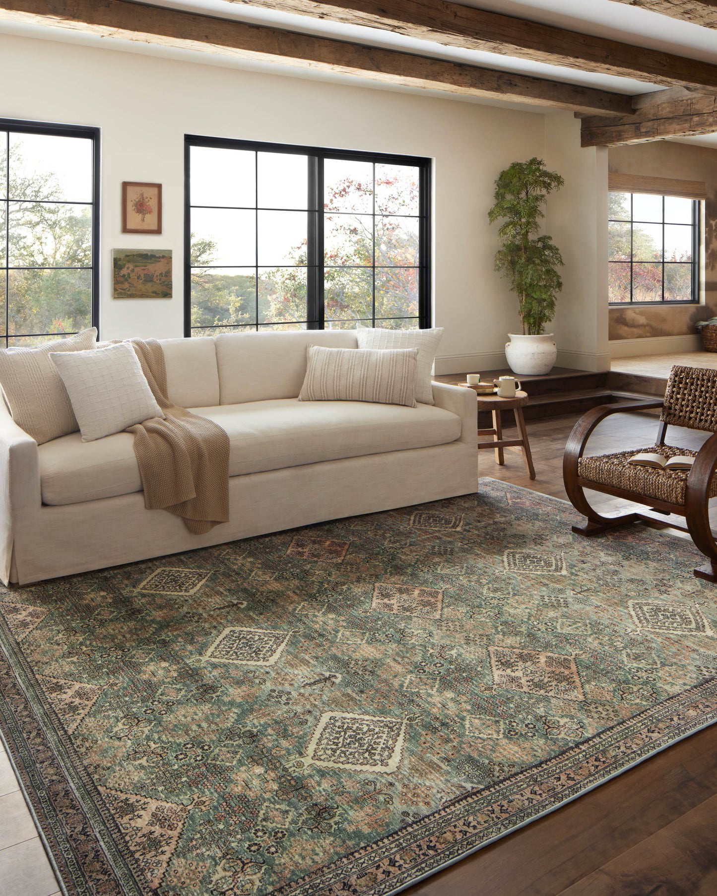 Magnolia Home by Joanna Gaines x Loloi Sinclair Turquoise Multi Machine Washable