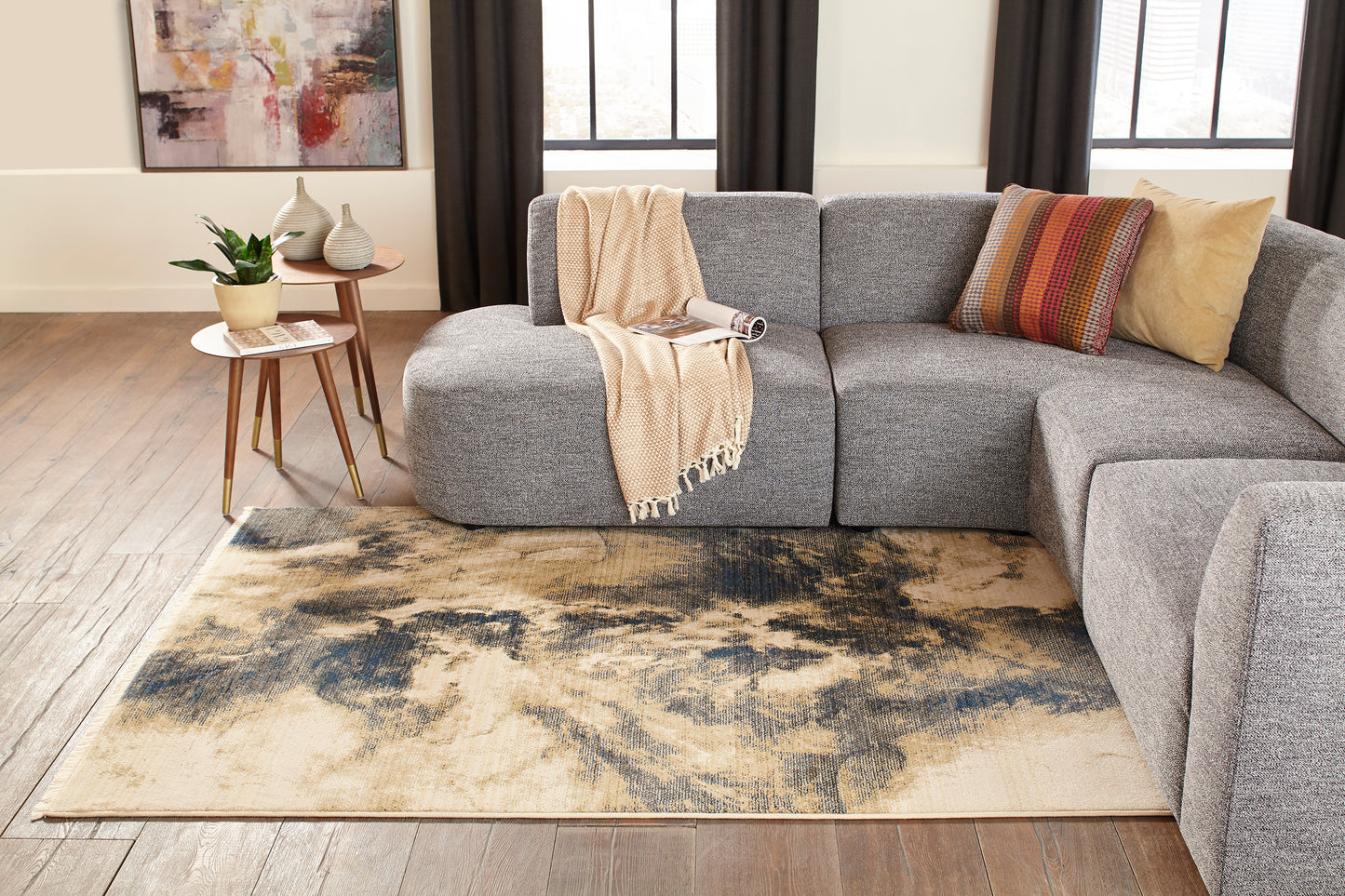 Momeni Studio Blue Transitional