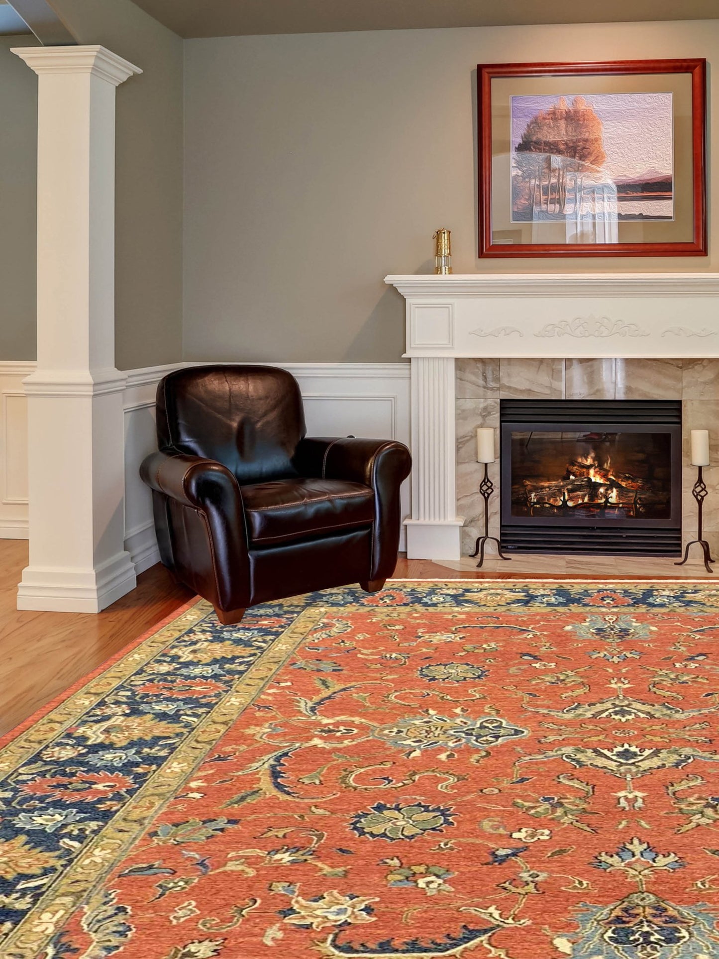 Artisan Sandra Rust Navy Traditional Knotted Rug - Rugs - Artisan - Atlanta Designer Rugs